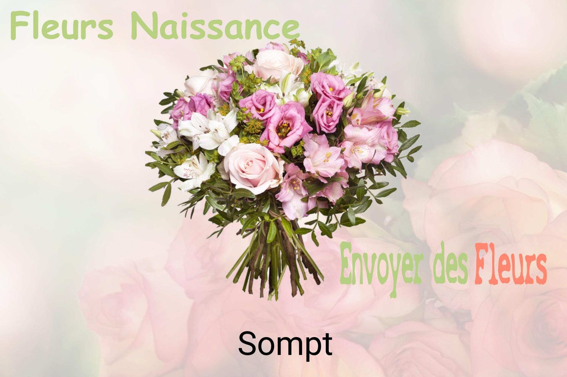 Bouquet de fleurs de naissance livré à Sompt